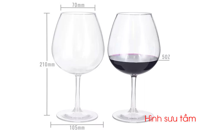 kích thước ly rượu vang